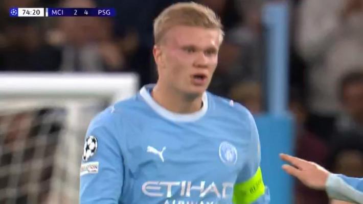 [进球视频]仍2-4落后巴黎！布阿迪抢断+传中，哈兰德梅开二度